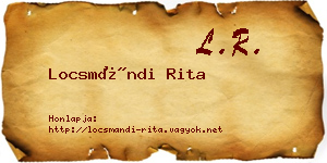 Locsmándi Rita névjegykártya
