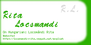 rita locsmandi business card